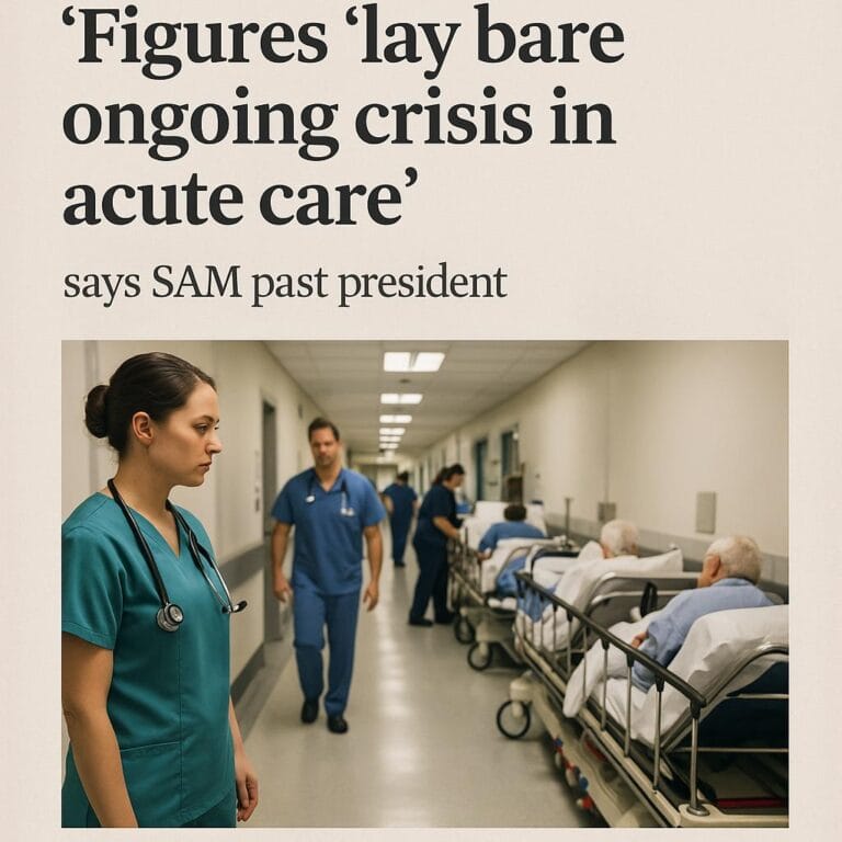 Figures ‘lay bare ongoing crisis in acute care’ says SAM past president (11 September)