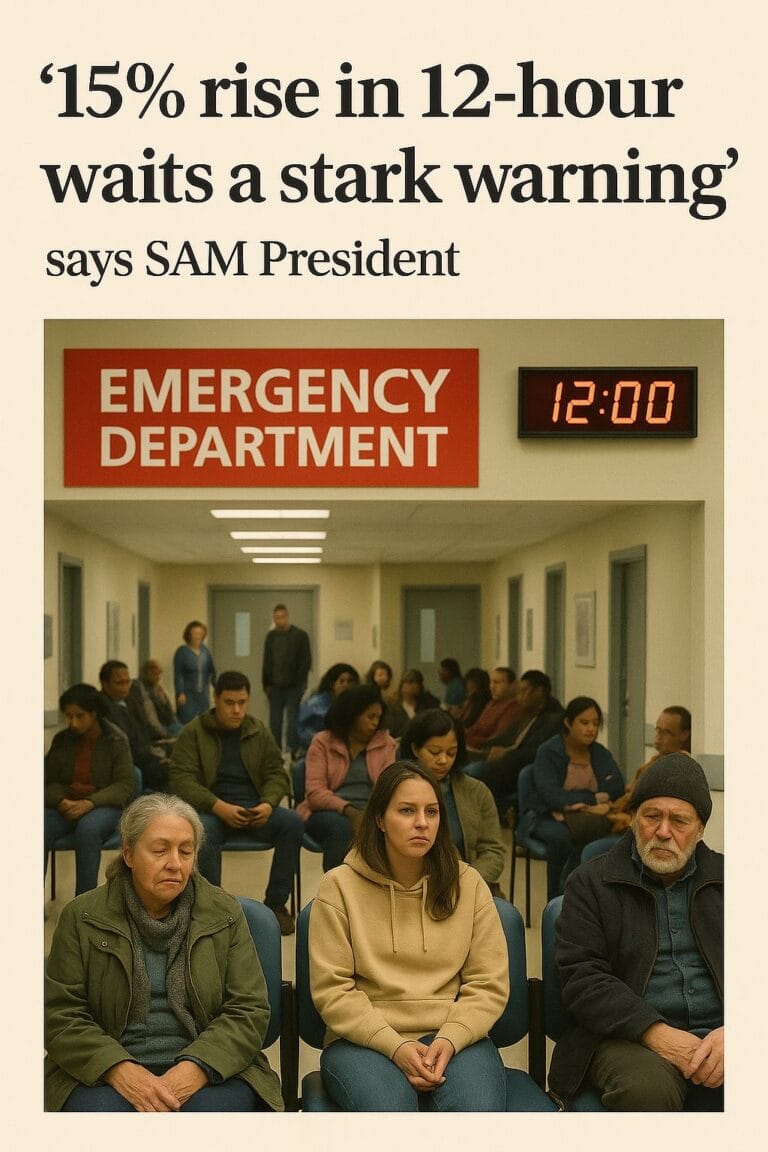 ‘15% rise in 12-hour waits a stark warning’ says SAM president (09 October)
