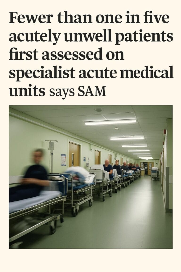 Fewer than one in five acutely unwell patients first assessed on specialist acute medical units, warns SAM (10 October)