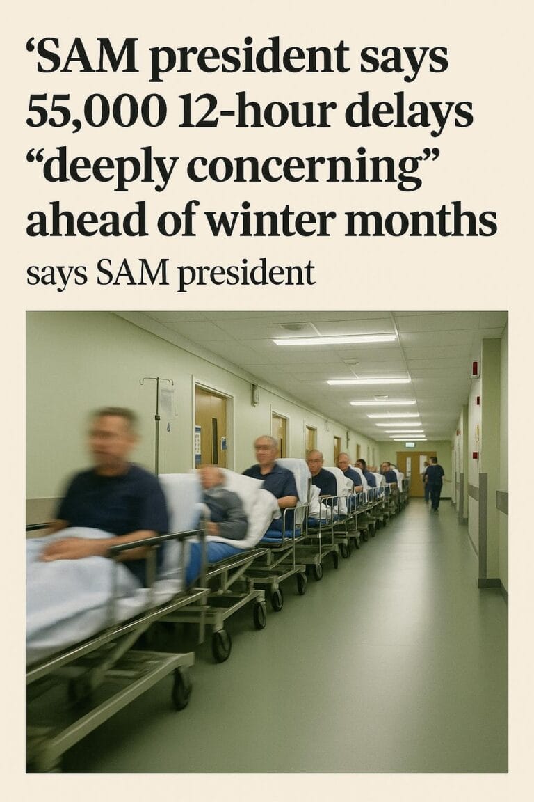 SAM president says 55,000 12-hour delays “deeply concerning” ahead of winter months (13 November)